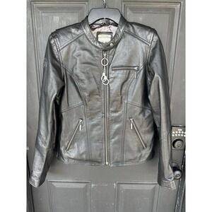 Harley-Davidson Women's Crystal Embellished Black Leather Jacket 98199-11VW Sz S